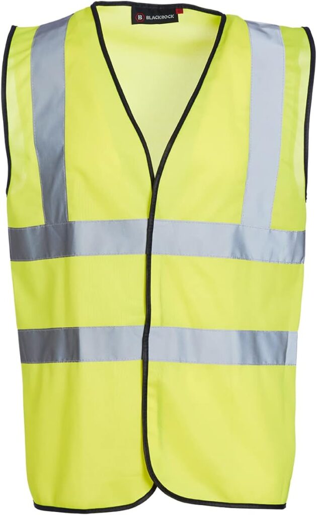 Blackrock Hi Vis Yellow Sleeveless Vest Waistcoat, Mens and Womens Lightweight and Comfortable, Reflective High Visibility Safety Wear, Fully EN Certified - Medium