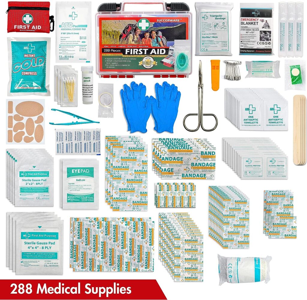 First Aid Kit (236 Pieces) Hardcase + Bonus 52 Pieces Mini First Aid Kit: Perfect for Home Workplace Safety