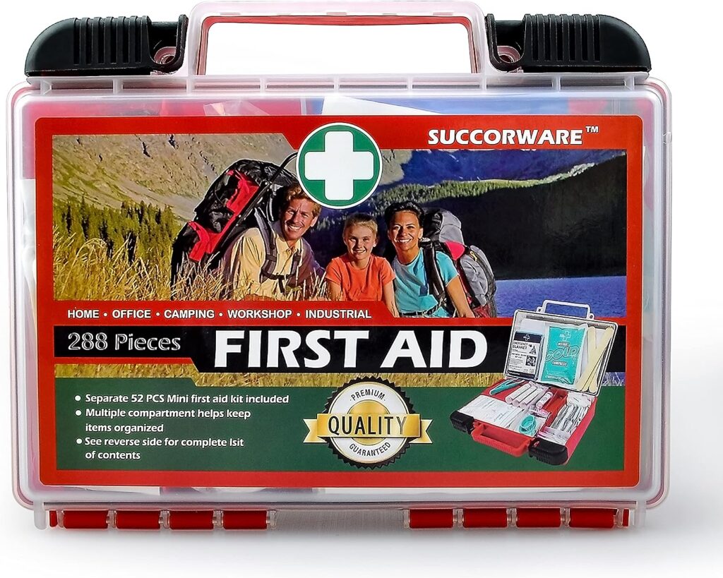 First Aid Kit (236 Pieces) Hardcase + Bonus 52 Pieces Mini First Aid Kit: Perfect for Home Workplace Safety