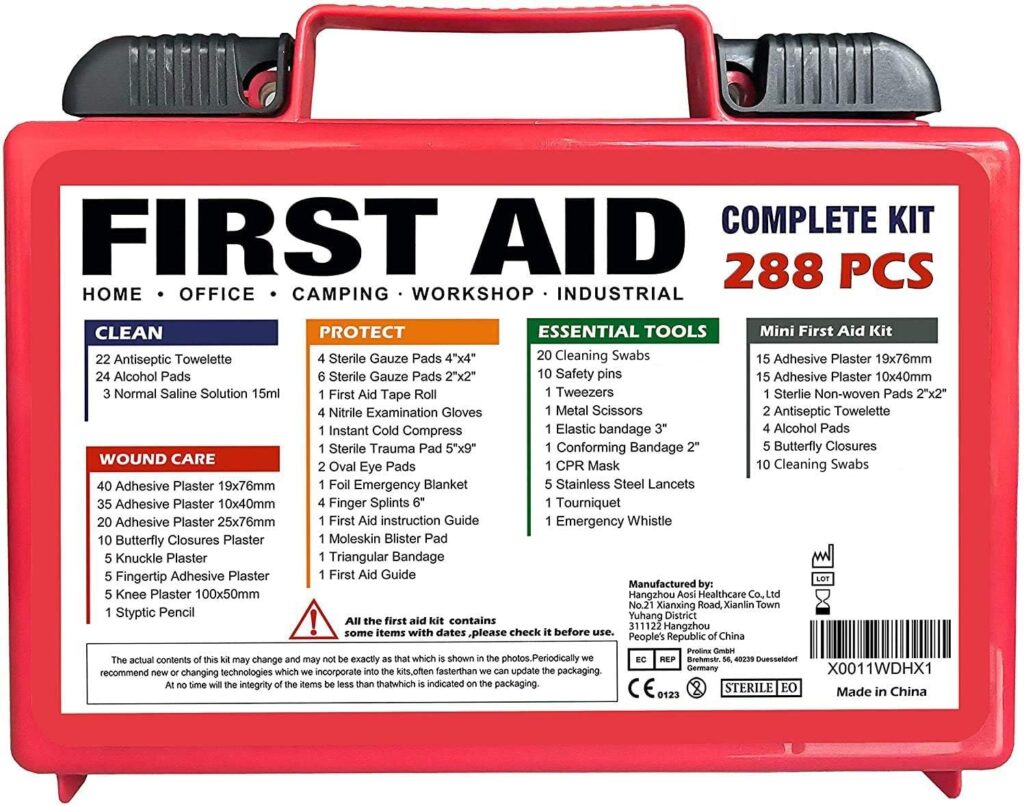 First Aid Kit (236 Pieces) Hardcase + Bonus 52 Pieces Mini First Aid Kit: Perfect for Home Workplace Safety