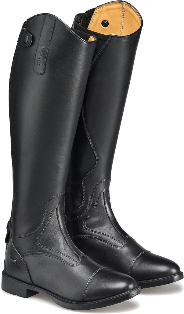 Harry Hall Burlington Wide Calf Horse Riding Boots for Women - Long Leather Equestrian Womens Ladies Boot with Full Length Back Zip