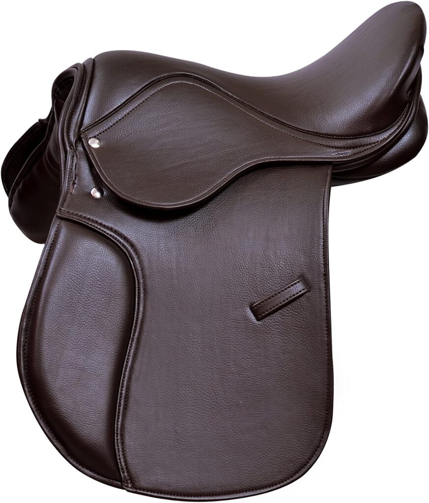 Pets2Care Synthetic Leather General Purpose Horse Saddle Premium Quality Wide Fit, Black 14, 15, 16, 17 18