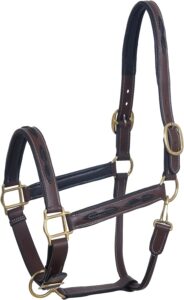 SIE Tack English Horse Leather Braided Brown Halter