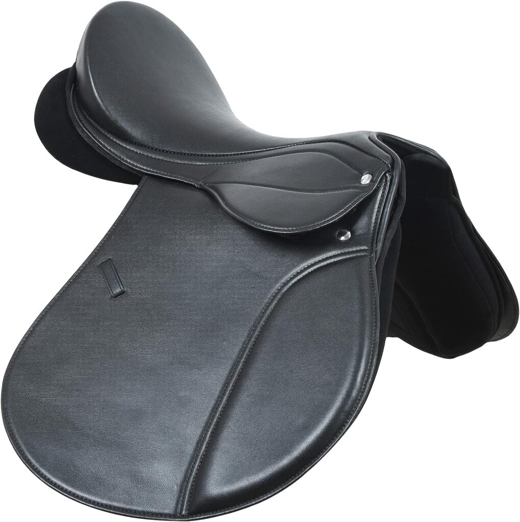 Wonder Wish General Purpose Saddle- Self Adjusting Changeable Gullet Synthetic All Purpose Saddle (16, Black)