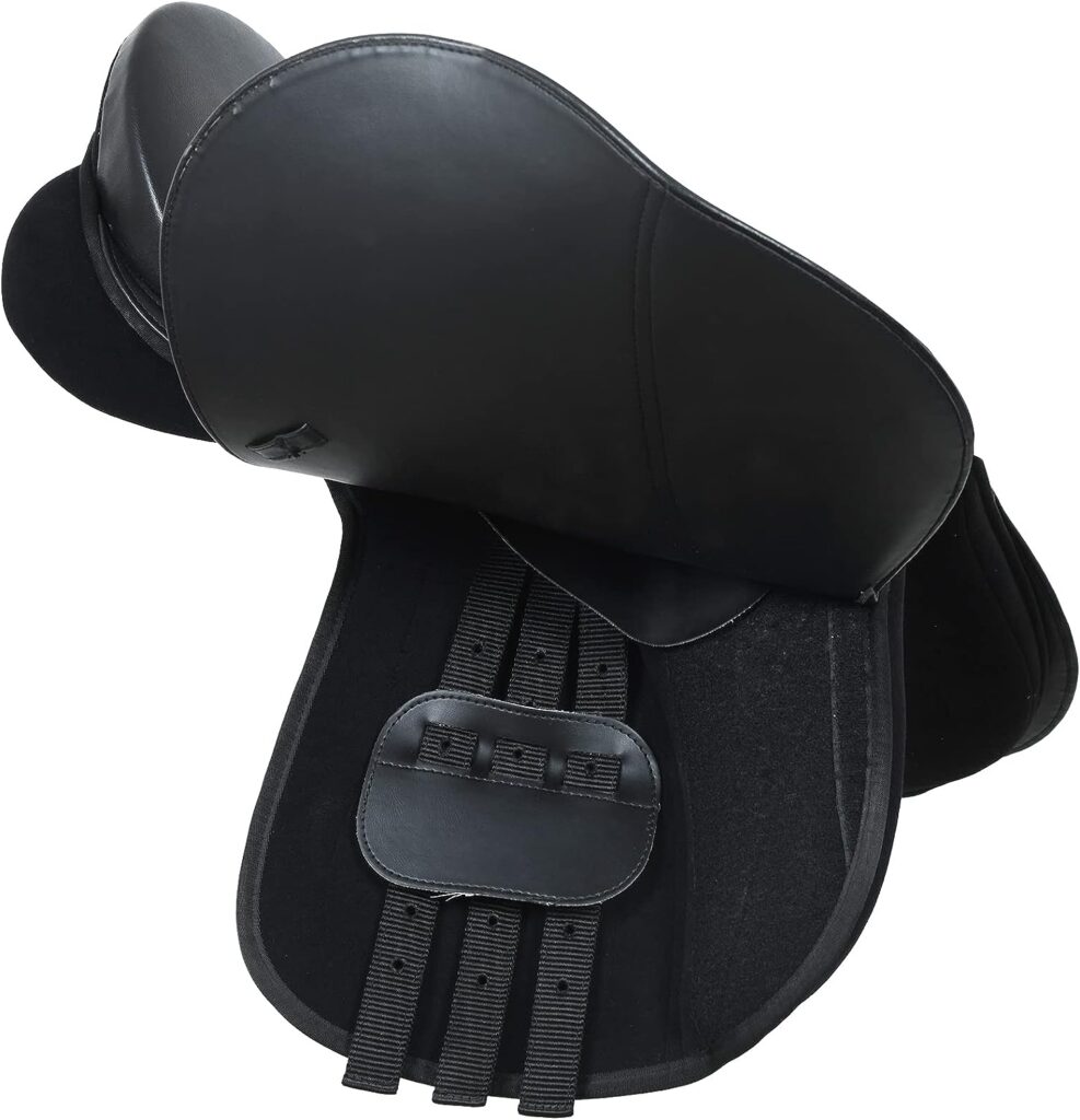 Wonder Wish General Purpose Saddle- Self Adjusting Changeable Gullet Synthetic All Purpose Saddle (16, Black)