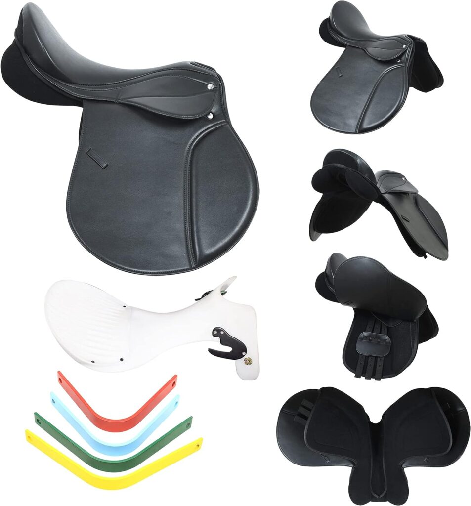 Wonder Wish General Purpose Saddle- Self Adjusting Changeable Gullet Synthetic All Purpose Saddle (16, Black)