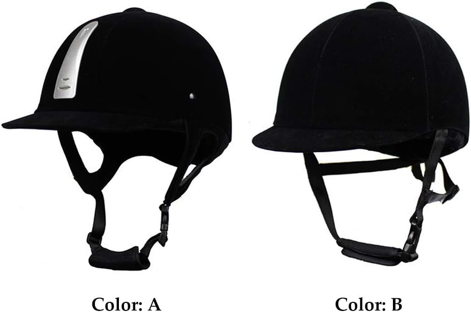 AUTUUCKEE Equestrian Helmet Velvet Horse Riding Hat Sport Helmets for Men Women Children, Horse Riding Anti Impact Guard Half Cover (A,size:54cm)