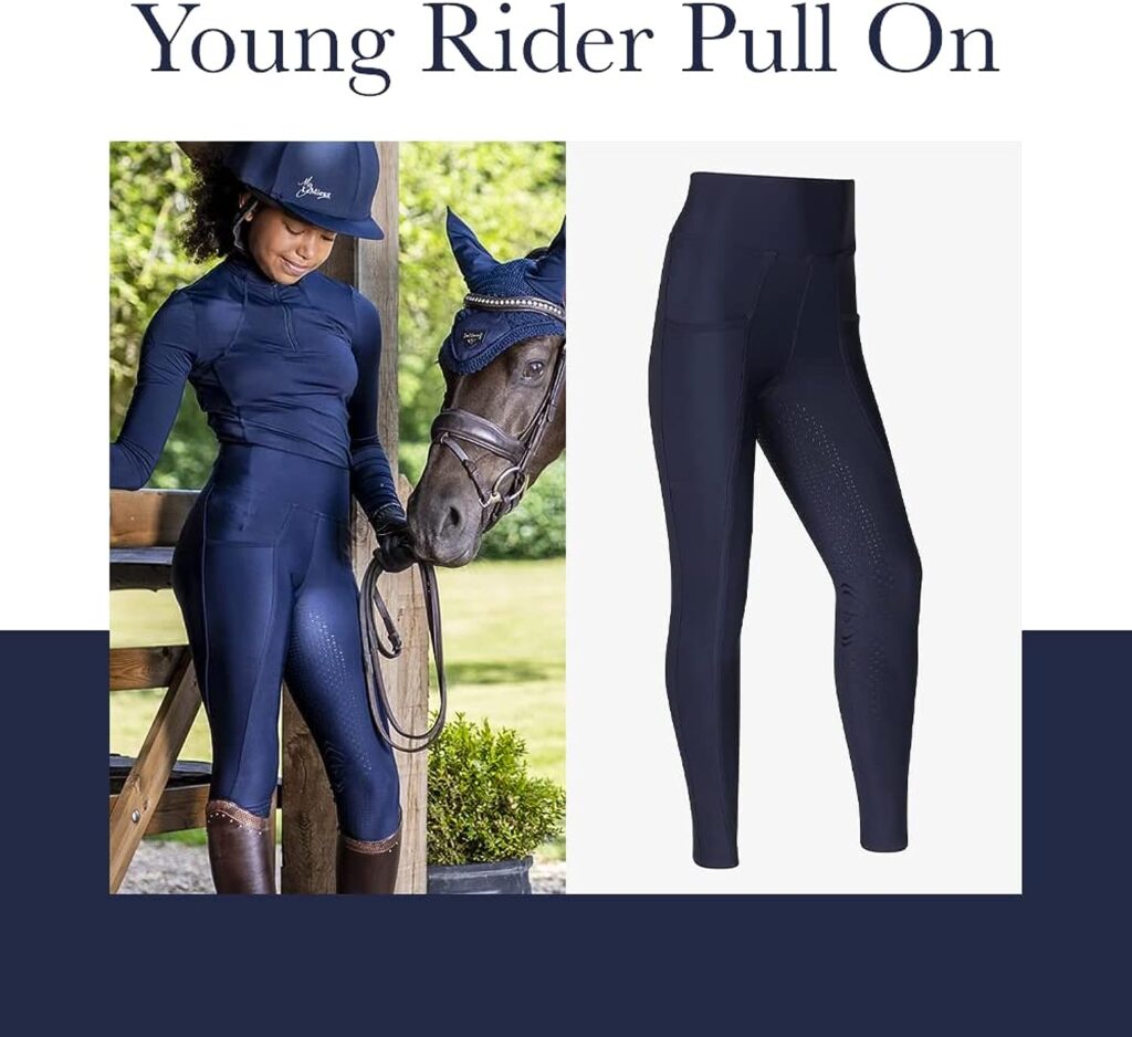 LeMieux Pull On Jodhpurs for Girls Young Riders - Equestrian Riding Tights - Full Seat Youth Horseback Riding Gear