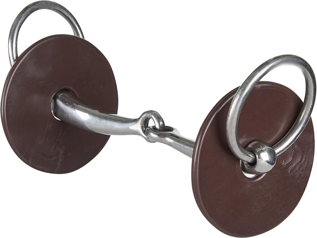 LeMieux Silicone Horse Bit Equestrian Rings Pairs in Brown - Soft, Pliable Reduces Chafing Rubbing - One Size