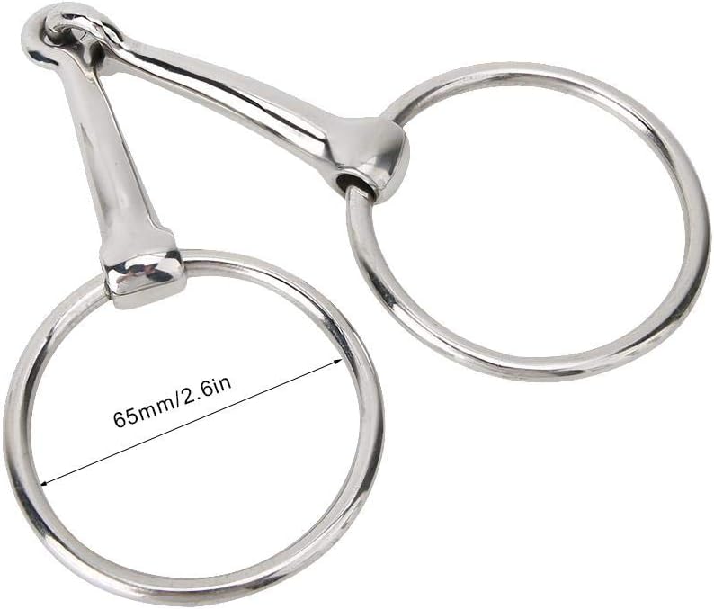 Pssopp Snaffle Bit Stainless Steel Horse Ring Hollow Jointed Mouth Horse Loose Oval Mouth Equestrian Supplies