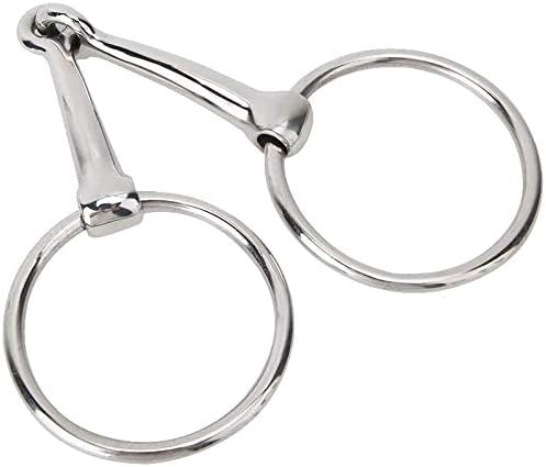 Pssopp Snaffle Bit Stainless Steel Horse Ring Hollow Jointed Mouth Horse Loose Oval Mouth Equestrian Supplies