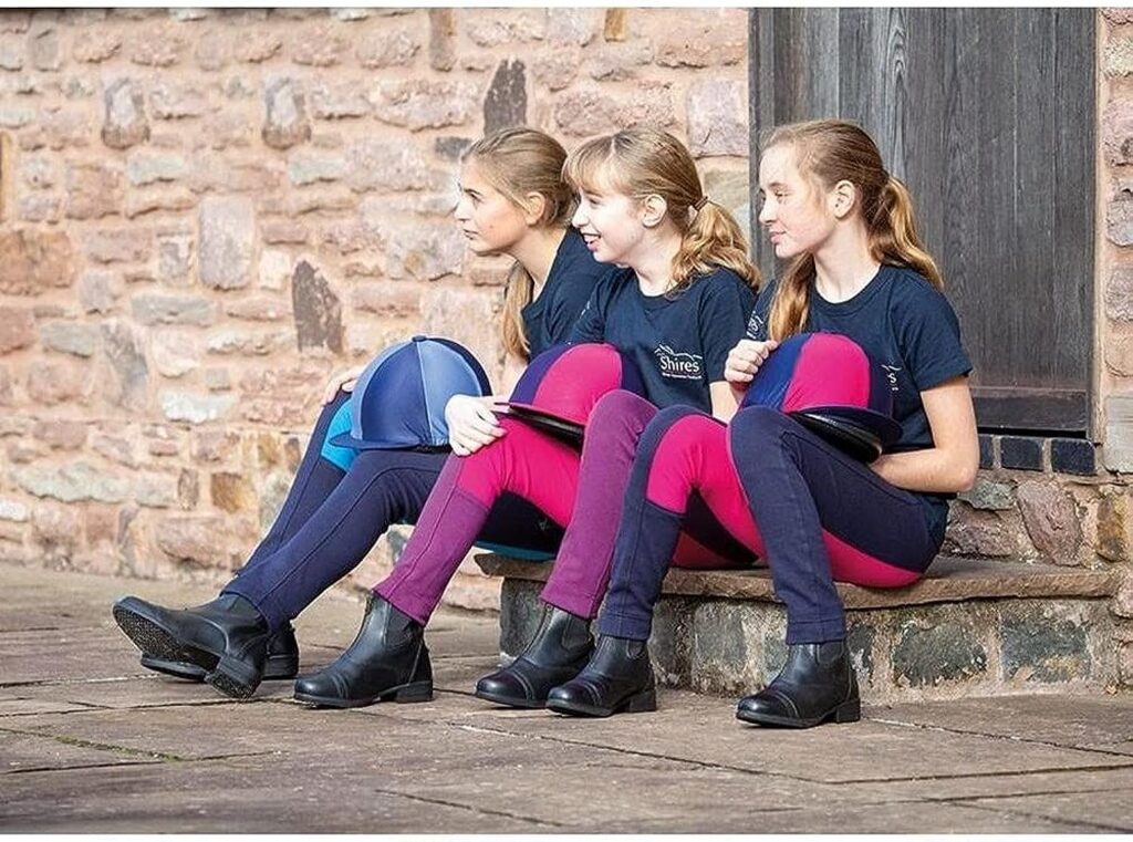 Shires Maids Two Tone Wessex Jodhpurs - Red/Navy