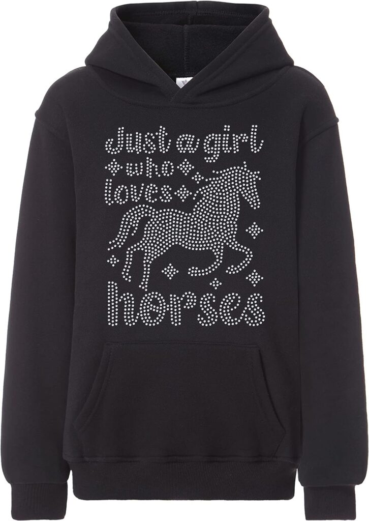 Varsany Girls Crystallized Personalised Unicorn Hoodie Dance Leotard Hoody – Kids Clothes – Birthday for Kids