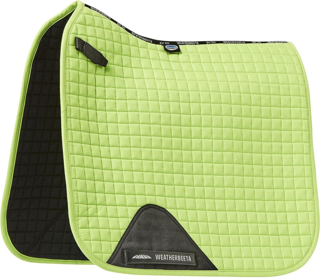 Weatherbeeta Prime Dressage Saddle Pad Lime Green - Breathable - Longer shape to sit perfectly with a dressage saddle