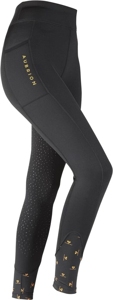 Aubrion Porter Maids Winter Riding Tights - Jet Black