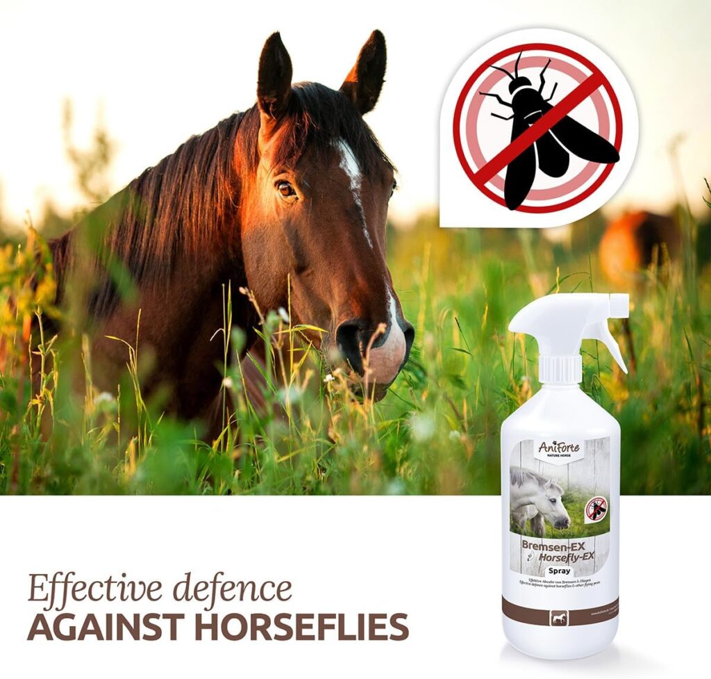 AniForte Horsefly EX Spray for horses ponies 1 L - Repellent spray against horseflies, flies mosquitoes, immediate long-term protection, repels biting insects