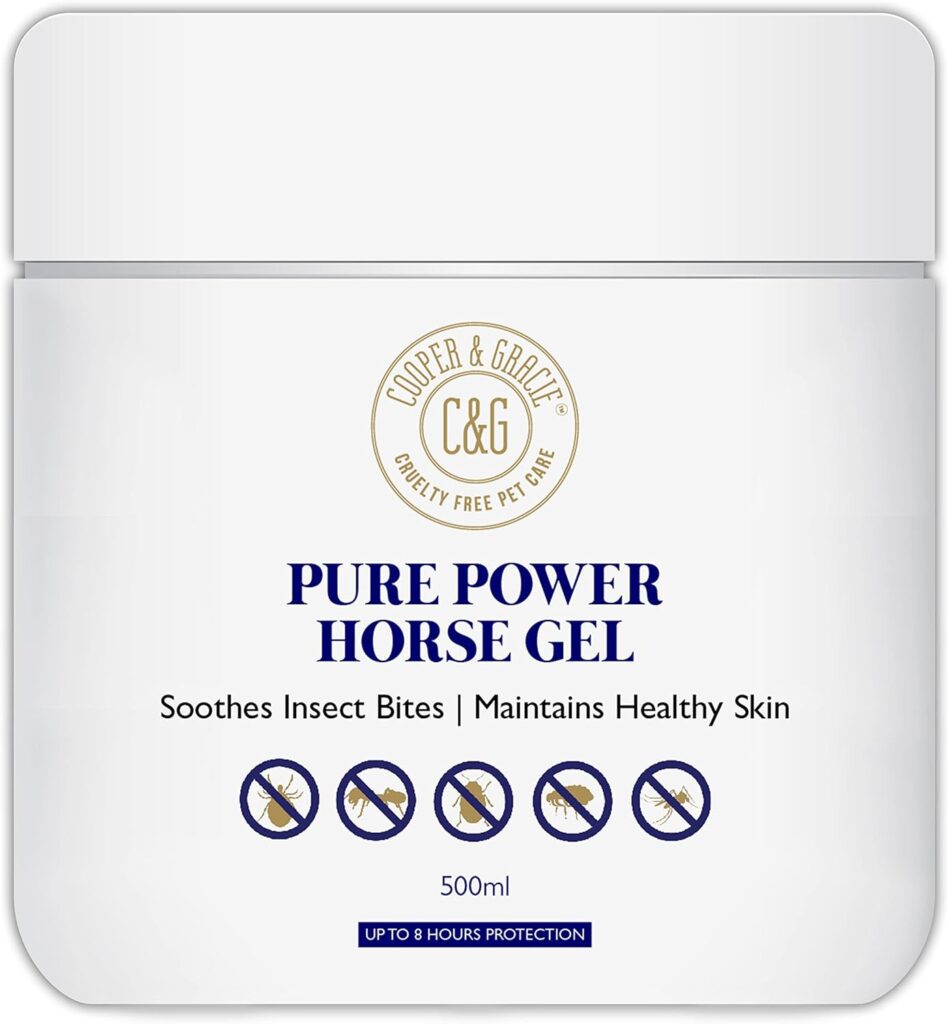 CG Pets | Pure Power Horse Fly Gel | Repels Biting Insects | Soothes and Hydrates itchy Skin | 8 Hour Sweat Resistant Citronella Formula | 100% Organic And Natural 500ml