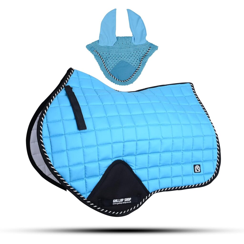 Close Contact Jumping Saddle Cloth Numnah Saddle Pads Free Ear (Cob/Pony, Black)