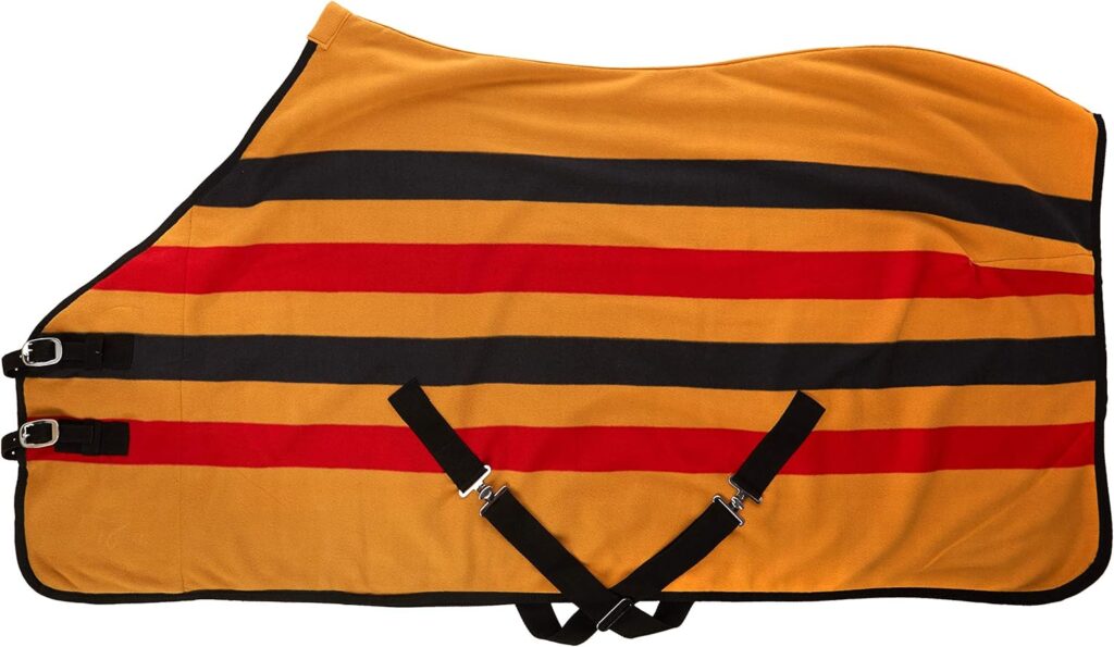 Cwell Equine FLEECE HORSE RUG cooler stable travel show NEWMARKET STRIPE (63)