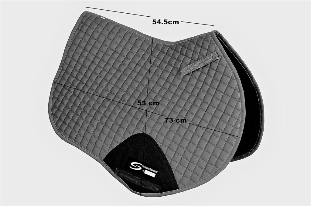 S-Products HORSE RIDING FULL JUMPING EVENT SQUARE SADDLE PAD CLOTH NUMNAH FLEECE LINING