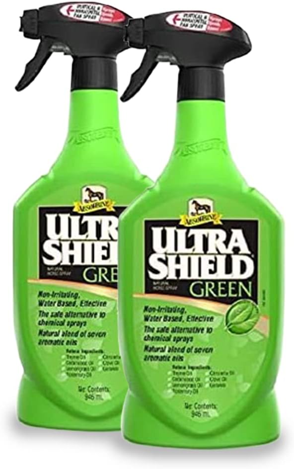 Tigerbox Ultra-Shield Green Fly Spray 946ml - For Horses, Ponies, Foals Dogs… (2 x 946ml Spray)