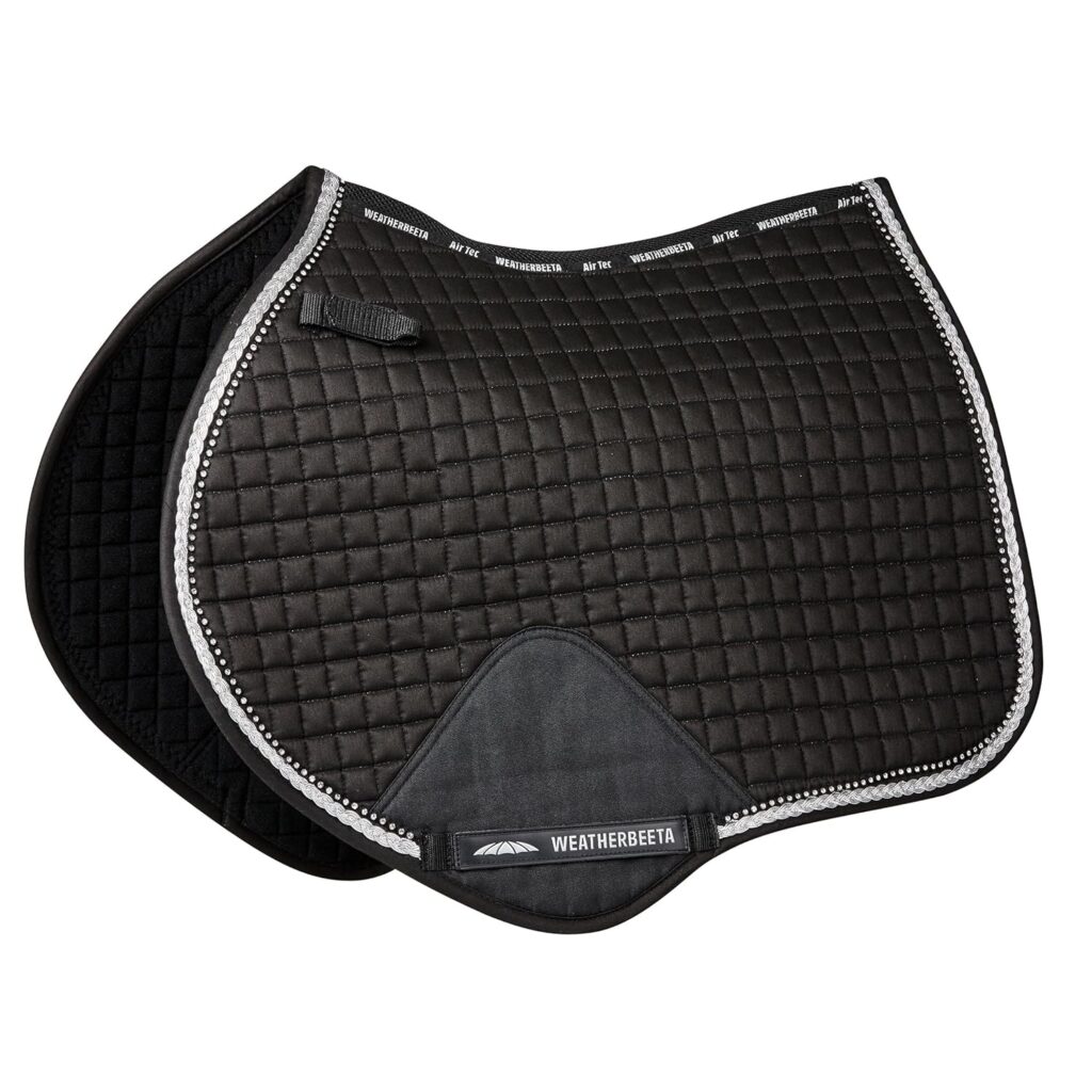 WeatherBeeta Prime Bling Jump Shaped Saddle Pad, Navy, Full