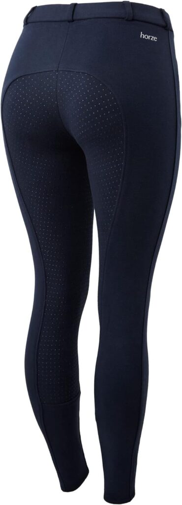 Horze Women Riding Breeches Active, Mid Waist Silicone Full Seat Breeches