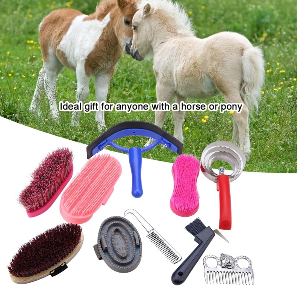 Horse Brush Set Professional Horse Cleaning Tool Kit Horse Grooming Care Accessories