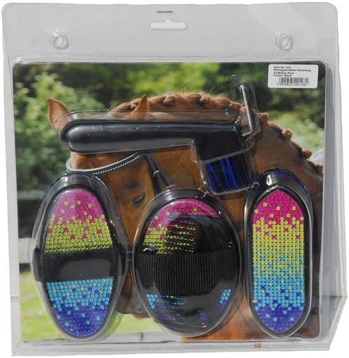 Rhinegold Glitter Grooming Kit Blister Pack -Rainbow