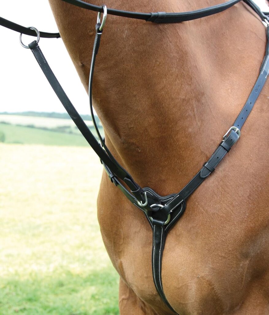 Shires Salisbury 3 Point Breastplate-Black/Silver Full