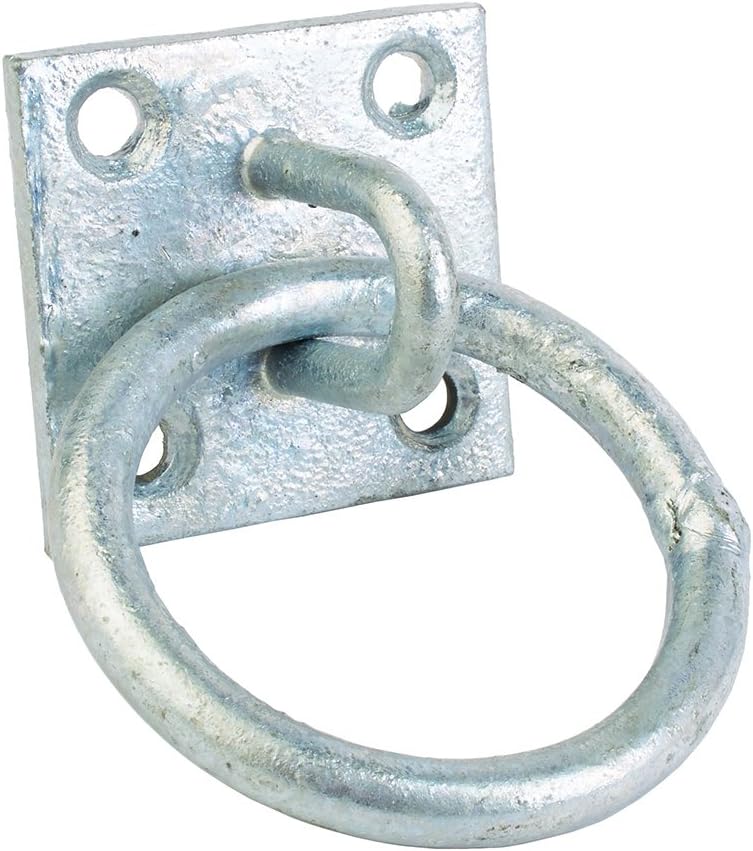 Shorefields No.515/PP Equestrian Chain Ring on Plate 50mm x 50mm Pack of 2 (Galvanised)