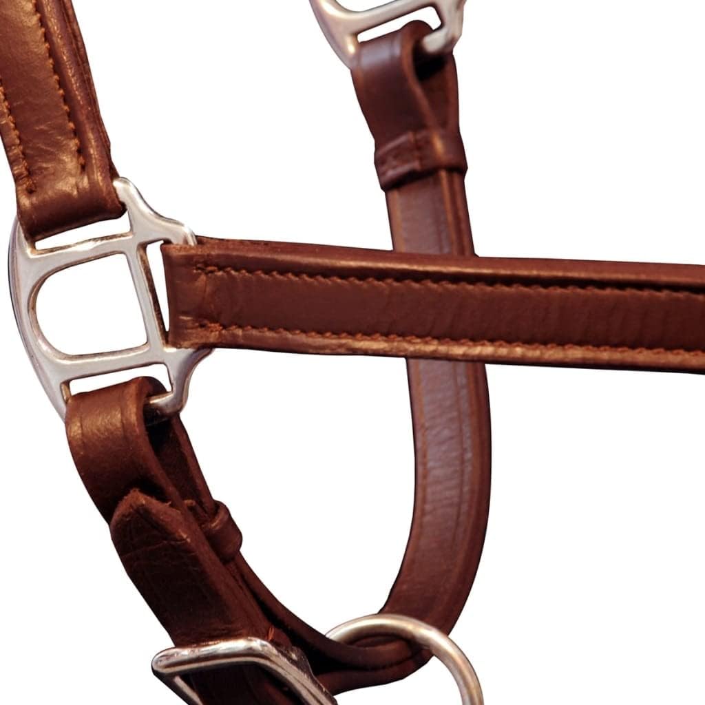 ECLAY Real Leather Headcollar Stable Halter Adjustable Brown Full,Outdoor Recreation,Equestrian,Horse Tack