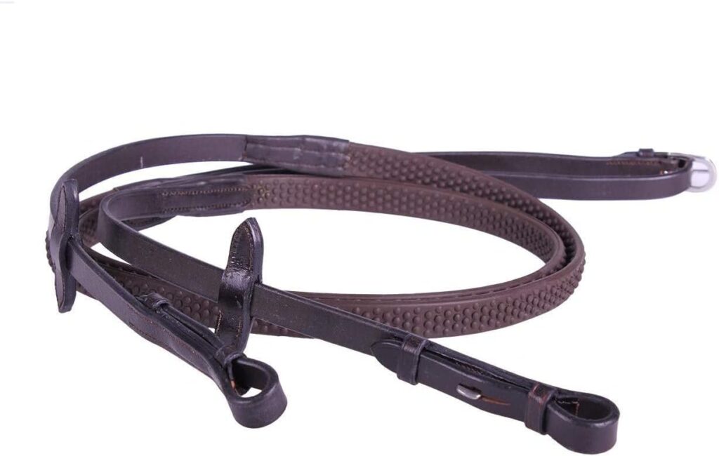 Equipride LEATHER REINS WITH SUPER GRIP ANTI-SLIP FOR BRIDLE SUPER FLEXIBLE (Cob, Brown)