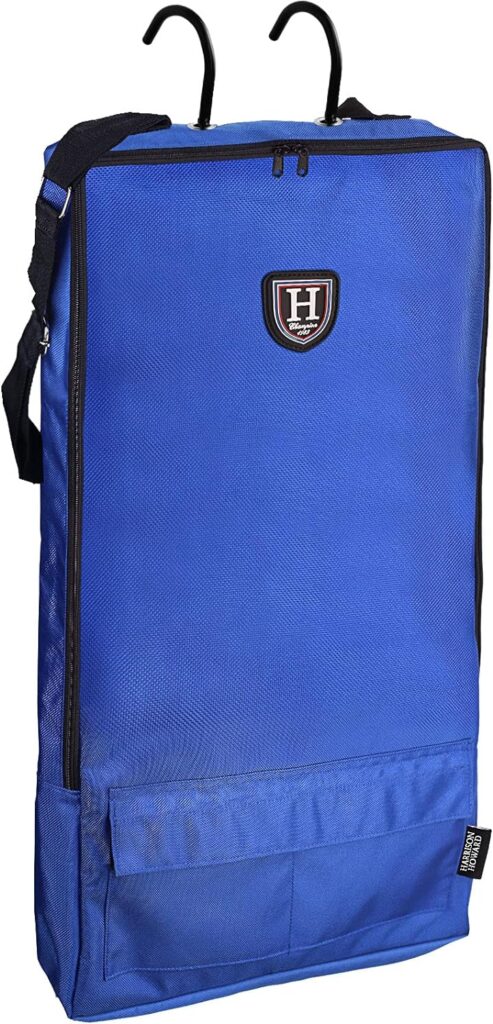 Harrison Howard Bridle/Halter Bag with 3 Prong Tack Rack Durable Waterproof Fabric Horse Tack Carry Bag-Navy