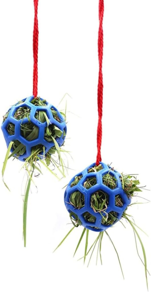 Horse Treat Ball Hay Feeder Hanging Feeding Toy for Horse Horse Goat Sheep Relieve Stress Blue 2PCS Feeding Supplies