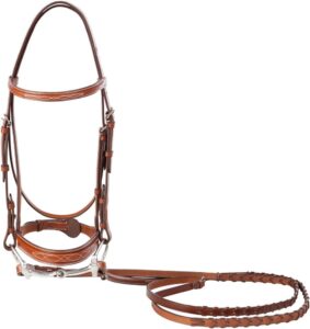 Huntley Equestrian Fancy Stitched Sedgwick Leather English Bridle and Reins