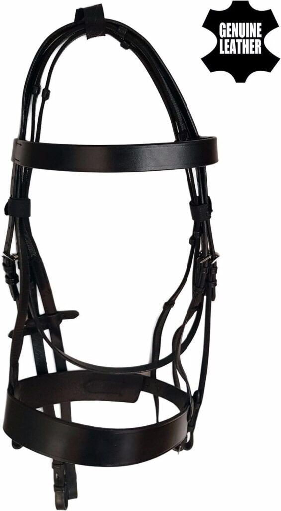 Pets2Care PLAIN HUNTER BRIDLE WITH 2 NOSEBAND 1 BROWBAND PREMIUM QUALITY (COB)