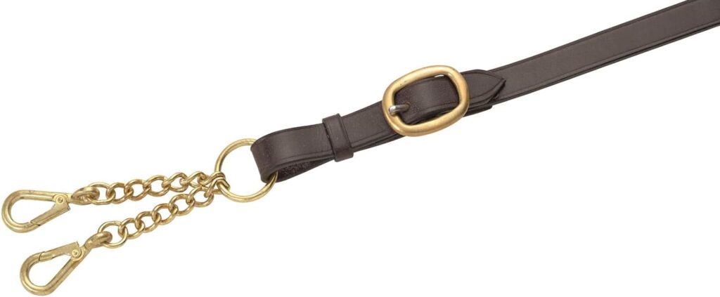 Shires Leather Lead Reins with Large Newmarket Chain