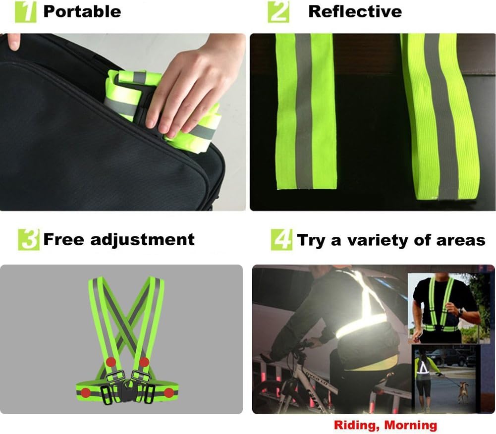 SIVENKE Reflective Vest High Visibility Vest Outdoor Safety Gear for Running Cycling Lightweight Adjustable Elastic Unisex