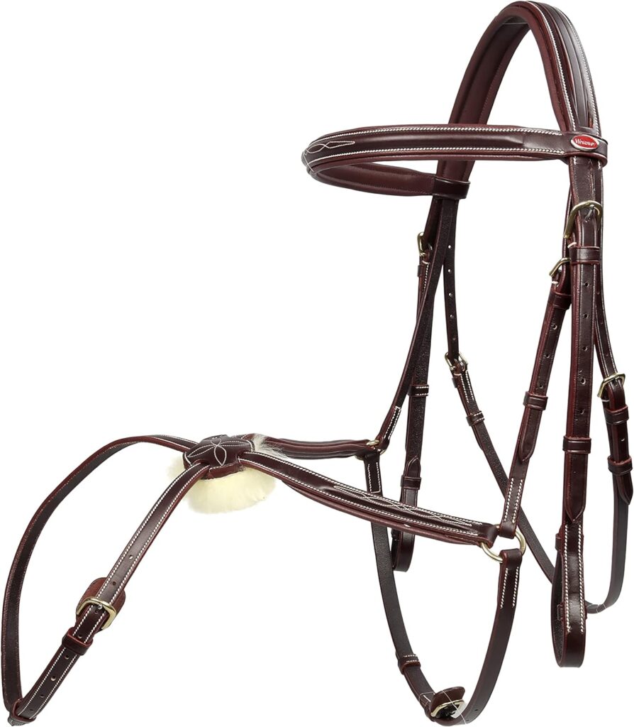 Whitaker Valenica Leather Mexican Bridle including 9 loop rubber reins