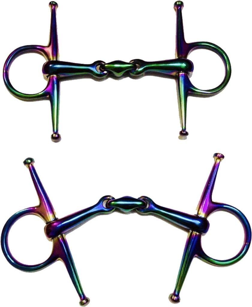 ExtremE Full Cheek RAINBOW Jointed HORSE BIT S/Steel Eggbut Snaffle 4,4.5,5,5.5