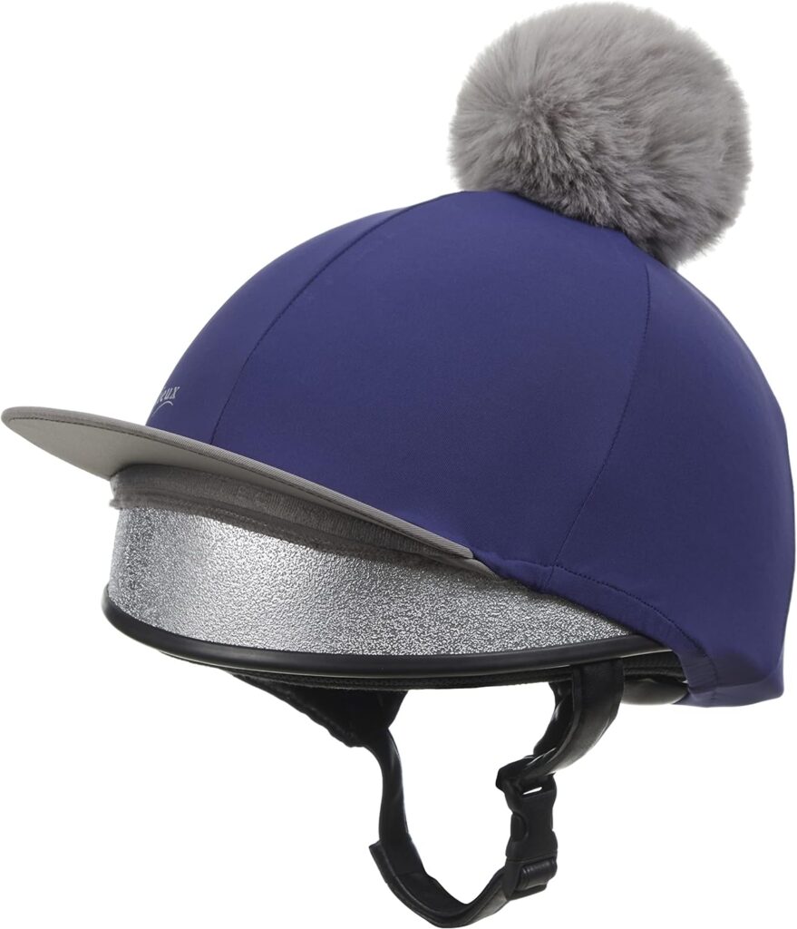 LeMieux Unisex Pompom Hat Silk - Breathable Headwear with 4 Way Stretch Fabric - Snug Secure Fit - One Size